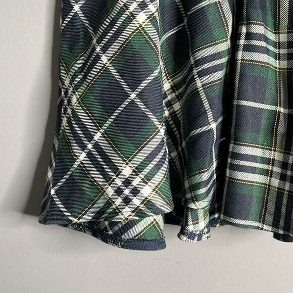 Bongo Blue and Green Plaid Mini Swing Skirt Elastic Waistband Size Medium - Picture 3 of 9